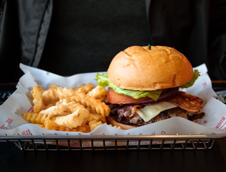 Seasoned crinkle cut fries golden and crispy