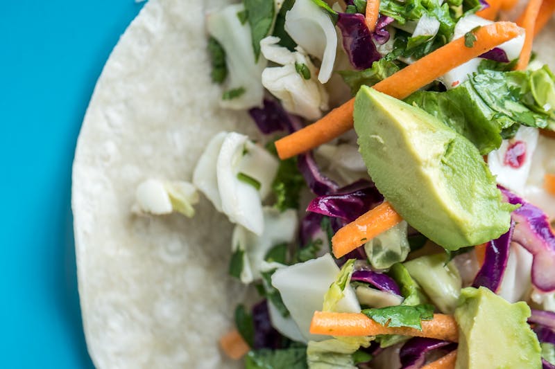 Fresh creamy coleslaw with cabbage and carrots